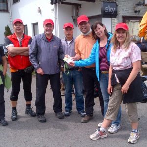 Staffelübergabe an der ersten Wechselstation