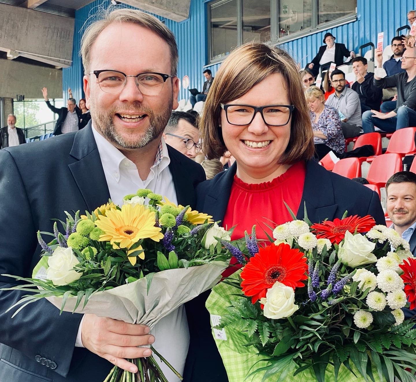 Timon Gremmels (links) und Manuela Strube